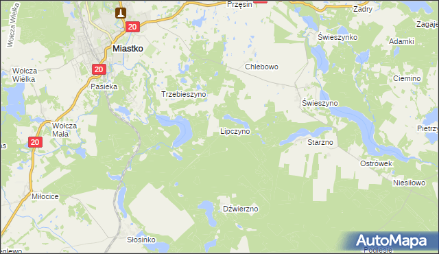 mapa Lipczyno, Lipczyno na mapie Targeo