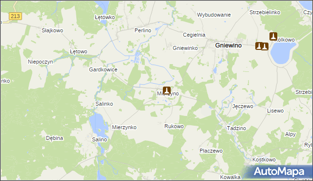 mapa Mierzyno, Mierzyno na mapie Targeo