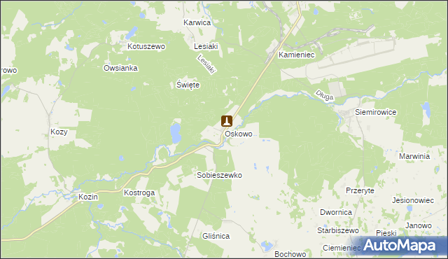 mapa Oskowo, Oskowo na mapie Targeo