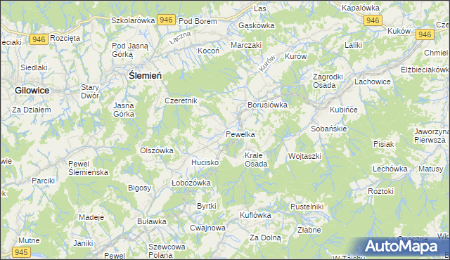mapa Pewelka, Pewelka na mapie Targeo