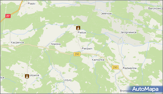 mapa Pierzwin, Pierzwin na mapie Targeo