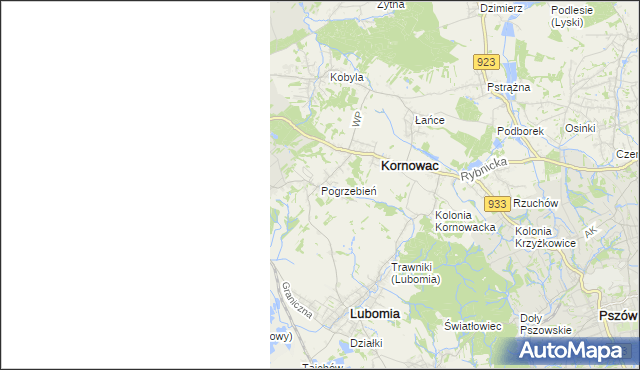 mapa Pogrzebień, Pogrzebień na mapie Targeo