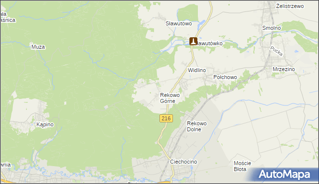 mapa Rekowo Górne, Rekowo Górne na mapie Targeo