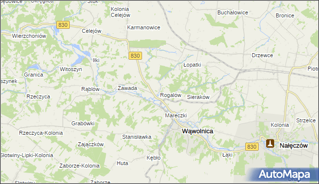 mapa Rogalów gmina Wąwolnica, Rogalów gmina Wąwolnica na mapie Targeo