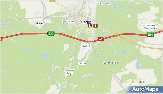 mapa Rzepinek gmina Rzepin, Rzepinek gmina Rzepin na mapie Targeo