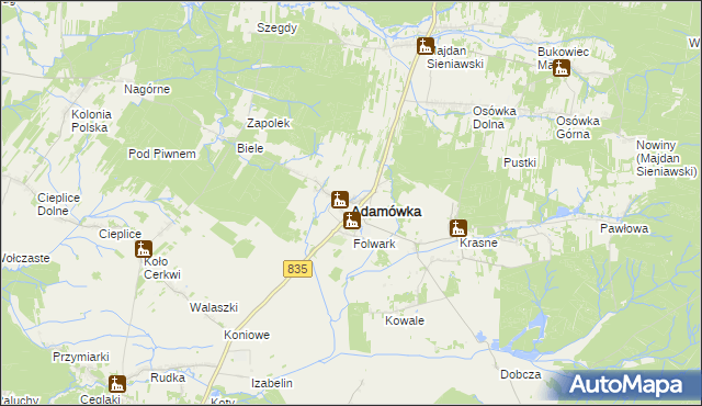 mapa Adamówka powiat przeworski, Adamówka powiat przeworski na mapie Targeo