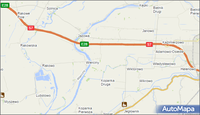 mapa Adamowo gmina Elbląg, Adamowo gmina Elbląg na mapie Targeo