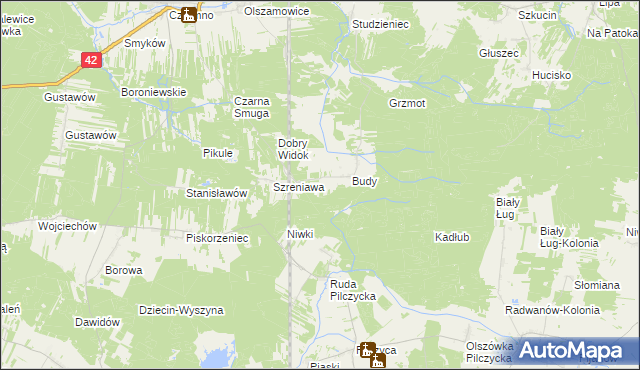 mapa Adelinów gmina Fałków, Adelinów gmina Fałków na mapie Targeo