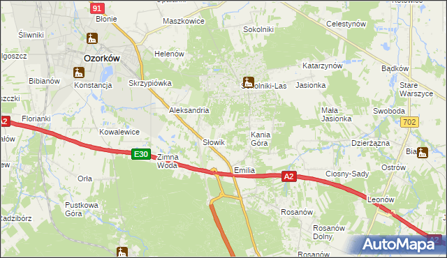 mapa Adolfów gmina Zgierz, Adolfów gmina Zgierz na mapie Targeo