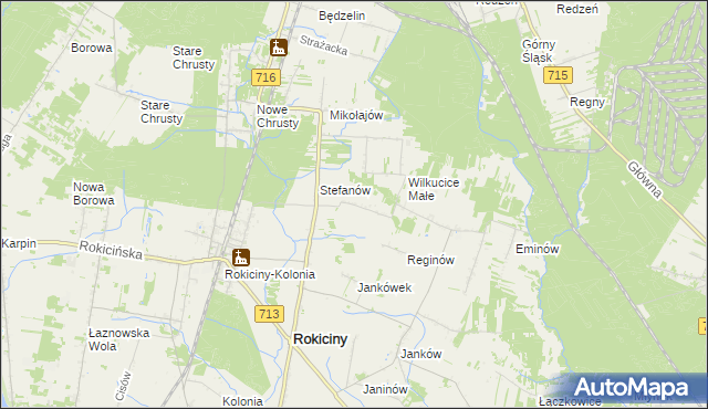 mapa Albertów gmina Rokiciny, Albertów gmina Rokiciny na mapie Targeo