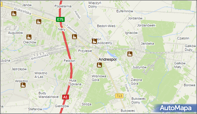 mapa Andrespol, Andrespol na mapie Targeo