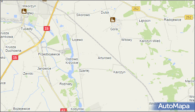 mapa Arturowo gmina Kruszwica, Arturowo gmina Kruszwica na mapie Targeo