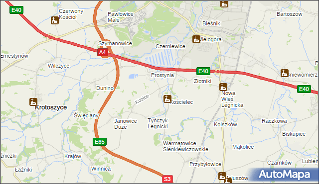 mapa Babin gmina Krotoszyce, Babin gmina Krotoszyce na mapie Targeo