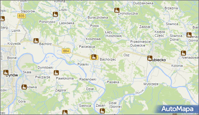 mapa Bachórzec, Bachórzec na mapie Targeo