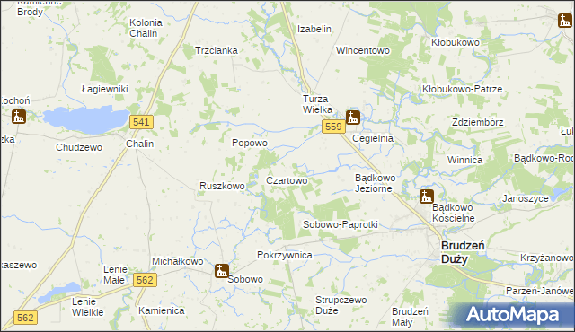 mapa Bądkowo-Rumunki, Bądkowo-Rumunki na mapie Targeo