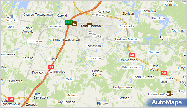 mapa Badowo-Dańki, Badowo-Dańki na mapie Targeo
