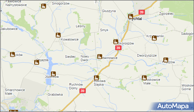 mapa Baldwinowice gmina Namysłów, Baldwinowice gmina Namysłów na mapie Targeo