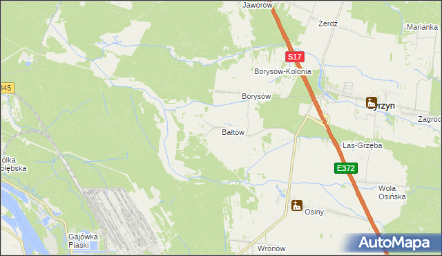 mapa Bałtów gmina Żyrzyn, Bałtów gmina Żyrzyn na mapie Targeo