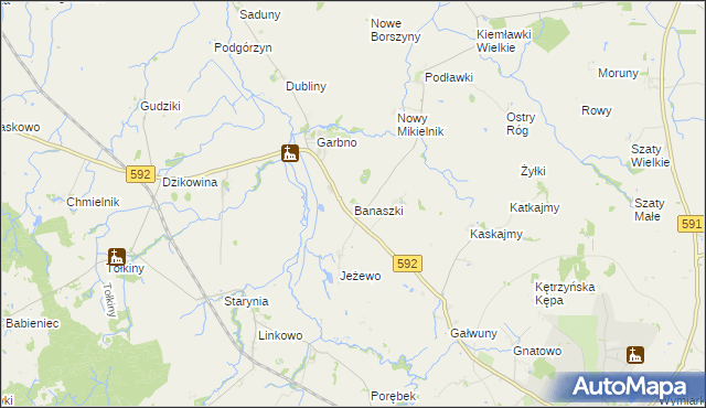 mapa Banaszki, Banaszki na mapie Targeo