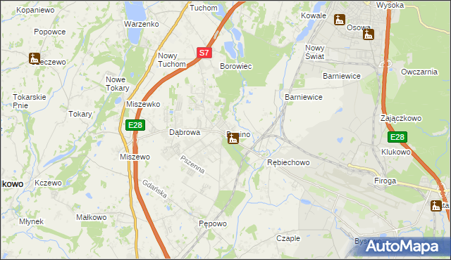 mapa Banino, Banino na mapie Targeo