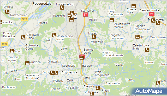 mapa Barcice Dolne, Barcice Dolne na mapie Targeo