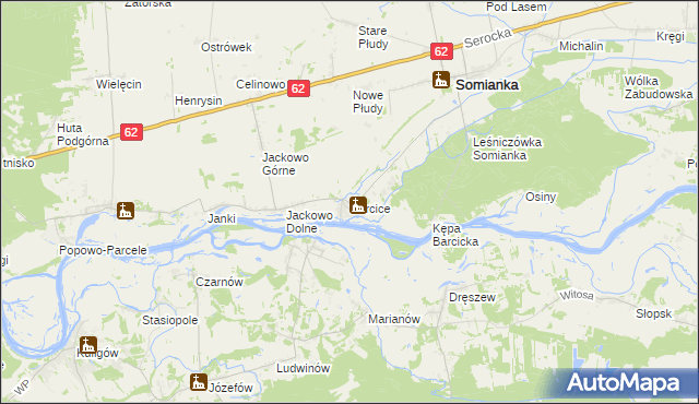 mapa Barcice gmina Somianka, Barcice gmina Somianka na mapie Targeo