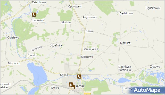 mapa Barcin-Wieś, Barcin-Wieś na mapie Targeo