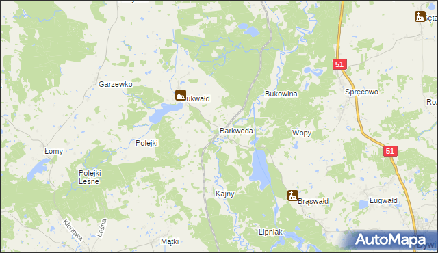 mapa Barkweda, Barkweda na mapie Targeo