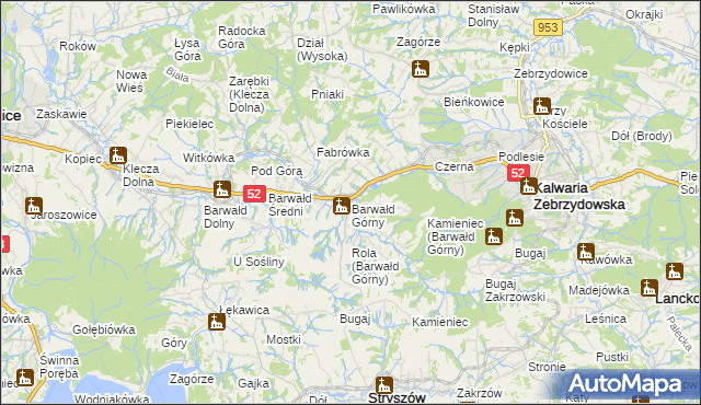 mapa Barwałd Górny, Barwałd Górny na mapie Targeo