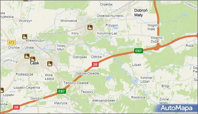 mapa Barycz gmina Dobroń, Barycz gmina Dobroń na mapie Targeo