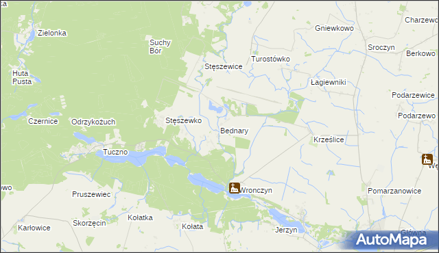 mapa Bednary gmina Pobiedziska, Bednary gmina Pobiedziska na mapie Targeo