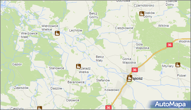 mapa Bełcz Mały, Bełcz Mały na mapie Targeo