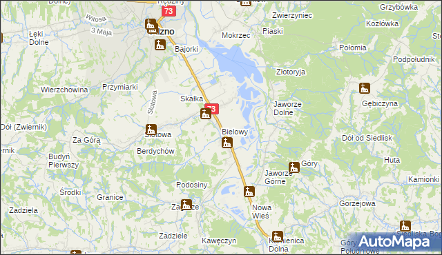 mapa Bielowy, Bielowy na mapie Targeo