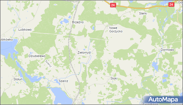mapa Biercza, Biercza na mapie Targeo
