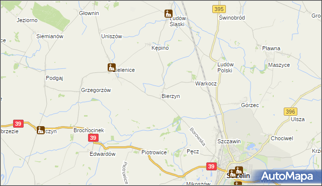 mapa Bierzyn gmina Strzelin, Bierzyn gmina Strzelin na mapie Targeo