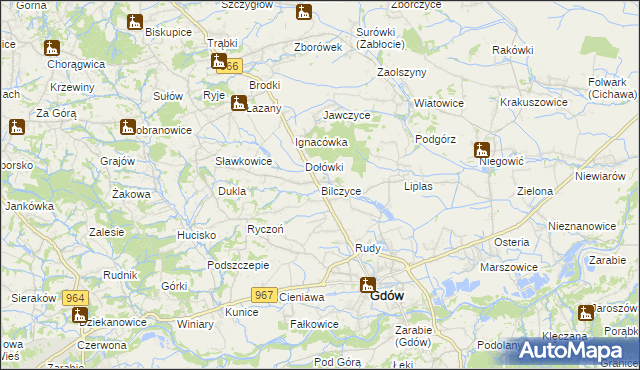 mapa Bilczyce, Bilczyce na mapie Targeo