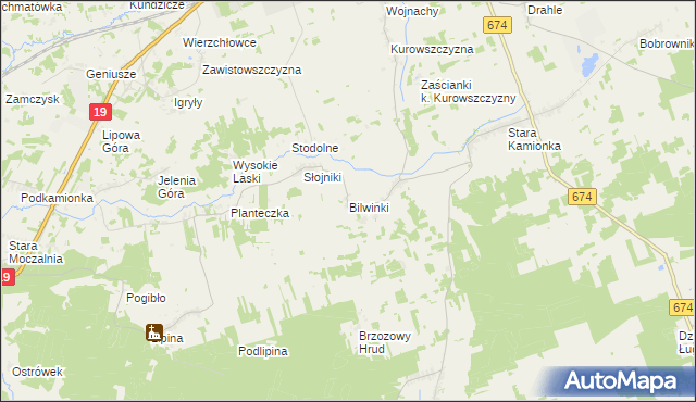 mapa Bilwinki, Bilwinki na mapie Targeo