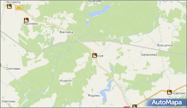 mapa Bińcze, Bińcze na mapie Targeo