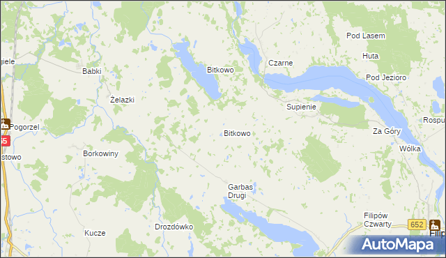 mapa Bitkowo gmina Filipów, Bitkowo gmina Filipów na mapie Targeo