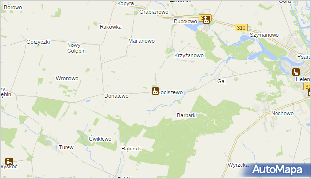 mapa Błociszewo, Błociszewo na mapie Targeo