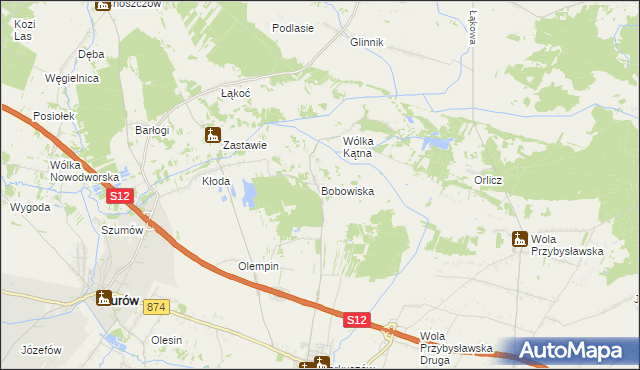 mapa Bobowiska, Bobowiska na mapie Targeo
