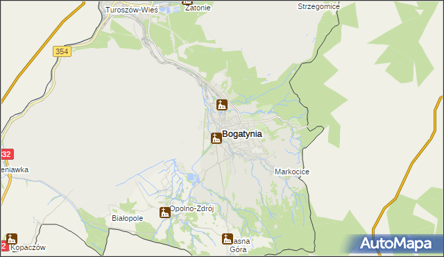 mapa Bogatynia, Bogatynia na mapie Targeo