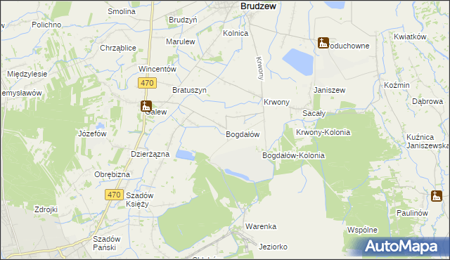 mapa Bogdałów, Bogdałów na mapie Targeo