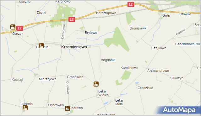 mapa Bogdanki gmina Poniec, Bogdanki gmina Poniec na mapie Targeo