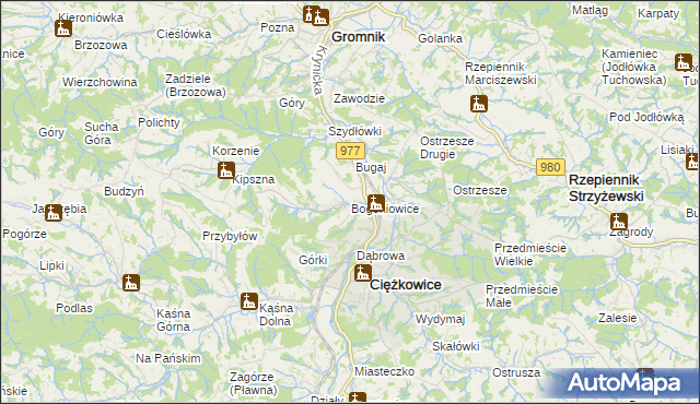 mapa Bogoniowice, Bogoniowice na mapie Targeo