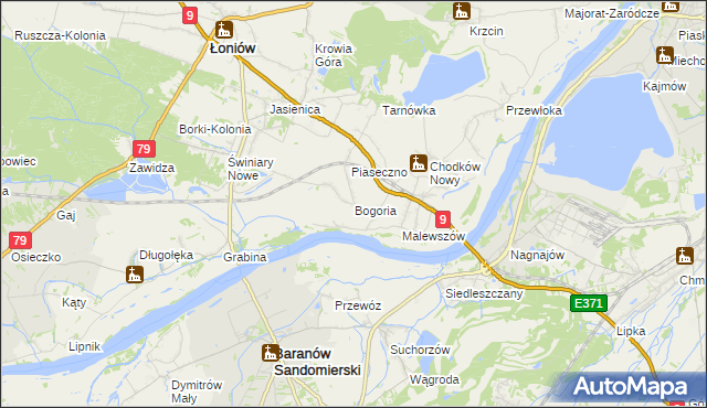 mapa Bogoria gmina Łoniów, Bogoria gmina Łoniów na mapie Targeo
