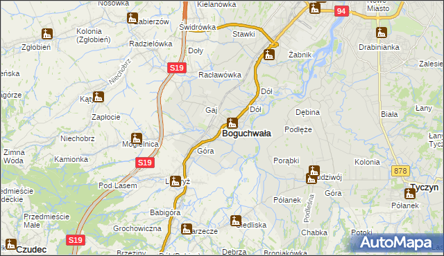 mapa Boguchwała powiat rzeszowski, Boguchwała powiat rzeszowski na mapie Targeo