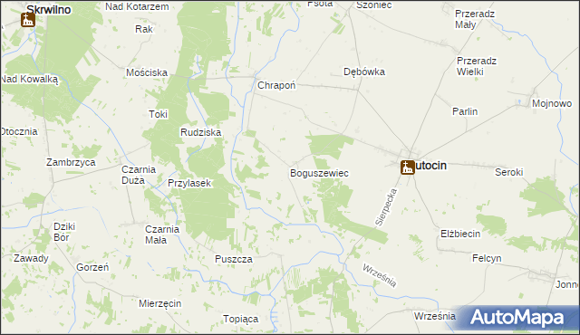 mapa Boguszewiec, Boguszewiec na mapie Targeo