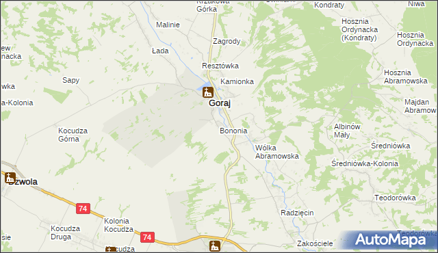 mapa Bononia, Bononia na mapie Targeo