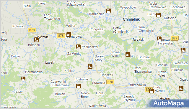 mapa Borek Stary, Borek Stary na mapie Targeo